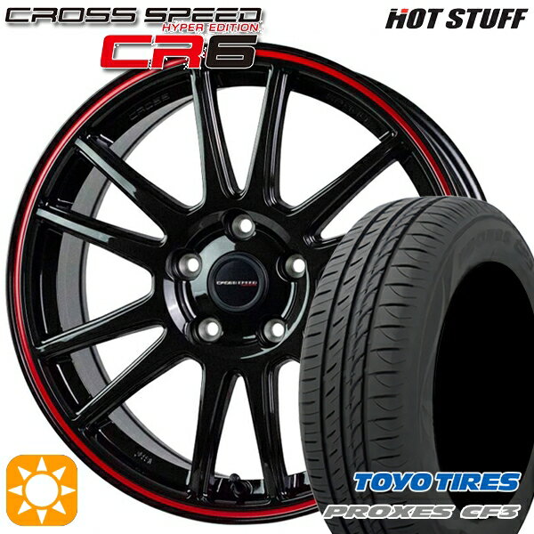 【取付対象】ジェイド アクセラ 225/40R18 92W XL トーヨー プロクセス CF3 HotStuff ホットスタッフ クロススピード CR6 グロスガンメタレッドライン 18インチ 7.5J 5H114.3 サマータイヤホイールセット