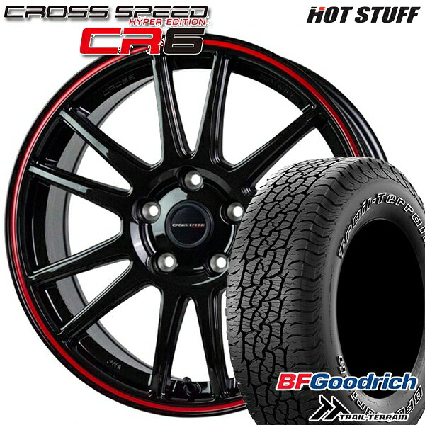 【取付対象】225/65R17 102T ORWL BFグッドリッチ トレールテレーン HotStuff ホットスタッフ クロススピード CR6 グロスガンメタレッドライン 17インチ 7.0J 5H114.3 サマータイヤホイールセット