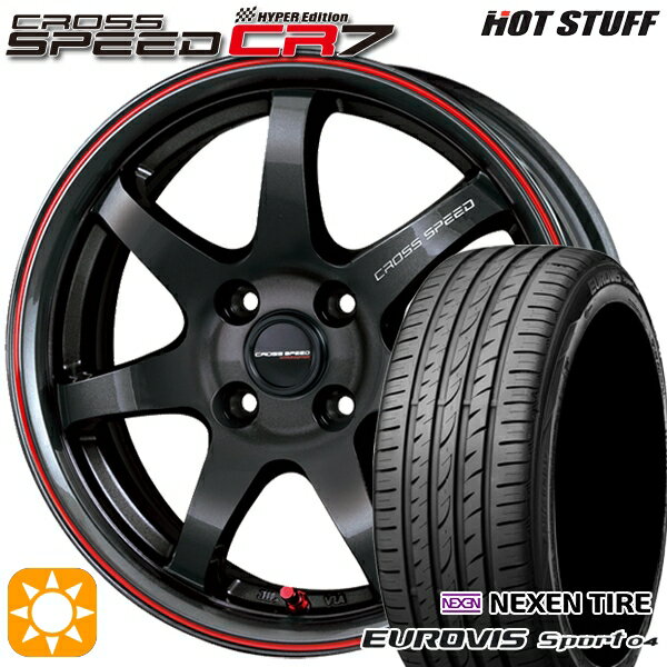 【取付対象】165/60R14 75H ロードストーン ユーロビズ Sport 04 HotStuff ホットスタッフ クロススピード CR7 GGM&R 14インチ 4.5J 4H100 サマータイヤホイールセット