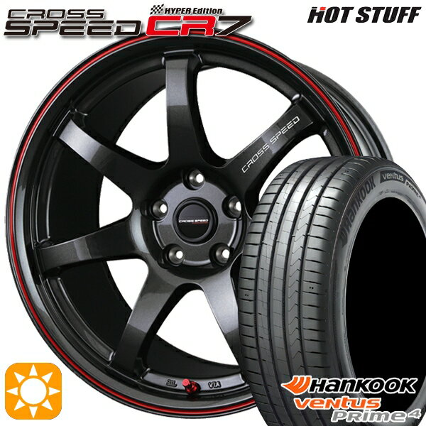【取付対象】225/60R17 99V ハンコック veNtus PRime4 K135A HotStuff ホットスタッフ クロススピード CR7 GGM&R 17インチ 7.0J 5H114.3 サマータイヤホイールセット