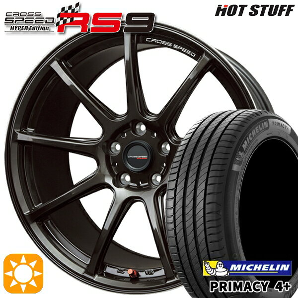 【取付対象】セレナ 205/50R17 93W XL ミシュラン プライマシー4プラス HotStuff ホットスタッフ クロススピード RS9 GGM 17インチ 7.0J 5H114.3 サマータイヤホイールセット