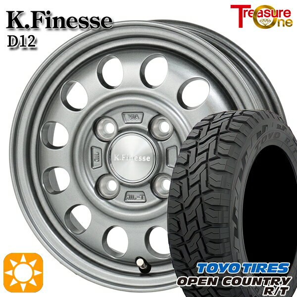 【取付対象】軽トラ 145/80R12 80/78N LT トーヨー オープンカントリー R/T トレジャーワン ケイフィネス D12 ガンメタブラック 12インチ 3.5J 4H100 サマータイヤホイールセット