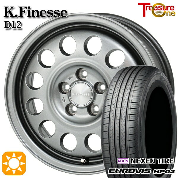 【取付対象】30/50プリウス 185/65R15 ネクセン ロードストーン ユーロビズ HP02 トレジャーワン ケイフィネス D12 ガンメタブラック 15インチ 6.0J 5H100 サマータイヤホイールセット