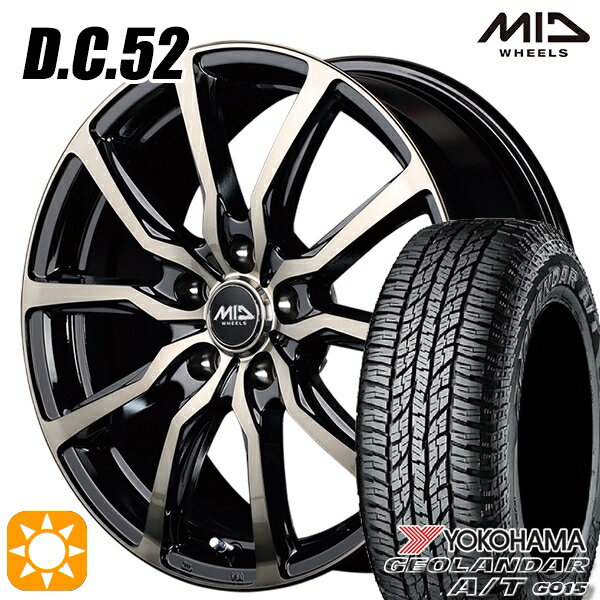 【取付対象】エルグランド クロスロード 215/65R16 98H ヨコハマ ジオランダーA/T G015 MID ユーロスピード DC52 ブラックポリッシュ+アーミーブラッククリア 16インチ 6.5J 5H114.3 サマータイヤホイールセット