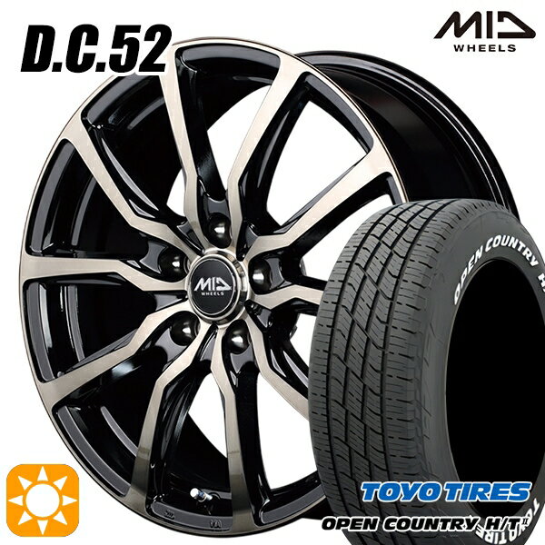 【取付対象】225/60R18 100H トーヨー オープンカントリー H/T2 WL MID ユーロスピード DC52 ブラックポリッシュ+アーミーブラッククリア 18インチ 8.0J 5H114.3 サマータイヤホイールセット