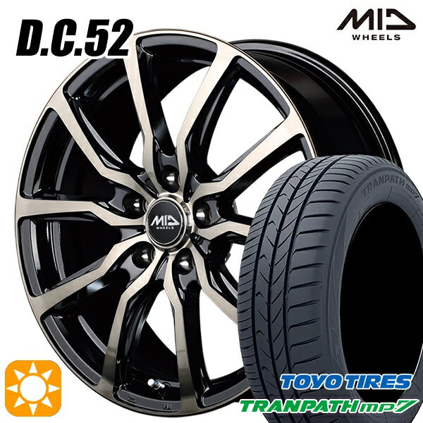 【取付対象】215/60R16 95H トーヨー トランパス mp7 MID ユーロスピード DC52 ブラックポリッシュ+アーミーブラッククリア 16インチ 6.5J 5H114.3 サマータイヤホイールセット