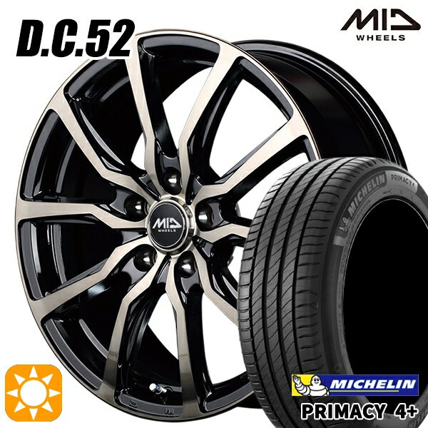 【取付対象】ヤリスクロス 205/65R16 95H ミシュラン プライマシー4プラス MID ユーロスピード DC52 ブラックポリッシュ+アーミーブラッククリア 16インチ 6.5J 5H114.3 サマータイヤホイールセット