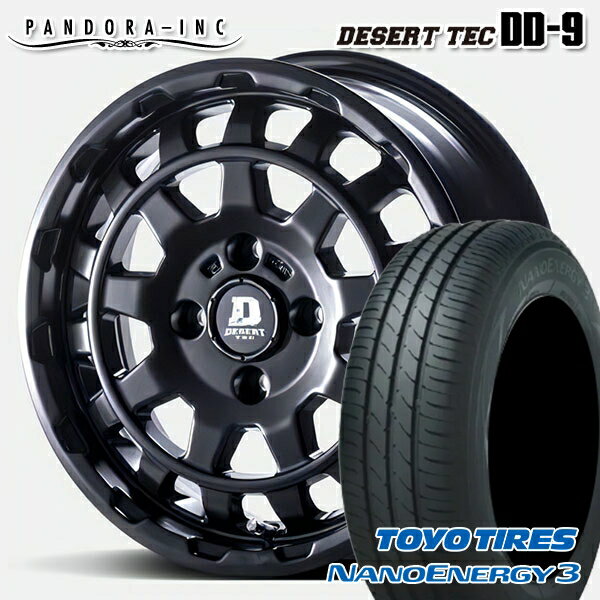 【取付対象】165/60R14 75H トーヨー ナノエナジー3 パンドラ デザートテック DD-9 マットブラック 14インチ 5.0J 4H100 サマータイヤホイールセット