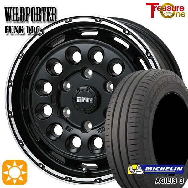 【取付対象】200系ハイエース 215/65R16C 109/107T ミシュラン アジリス3 トレジャーワン ワイルドポーターファンク DDC MB/RP 16インチ 6.5J 6H139.7 サマータイヤホイールセット
