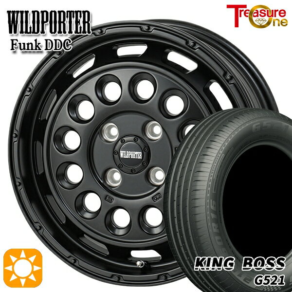 【取付対象】エブリィワゴン 165/60R14 75H キングボス G521 トレジャーワン ワイルドポーター ファンク DDC MBK 14インチ 4.5J 4H100 サマータイヤホイールセット