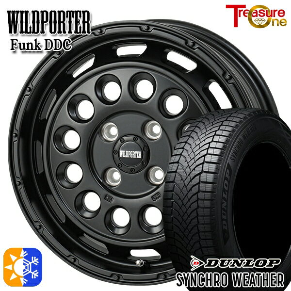 【取付対象】155/65R14 75H ダンロップ シンクロウェザー トレジャーワン ワイルドポーター ファンク DDC MBK 14インチ 4.5J 4H100 オールシーズンタイヤホイールセット