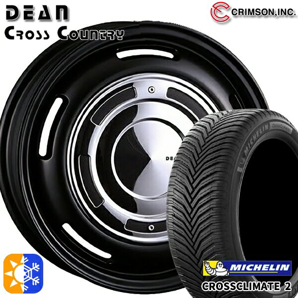 195/45R16 84V XL ミシュラン クロスクライメート2 クリムソン ディーン クロスカントリー マットブラック 16インチ 6.0J 4H100 オールシーズンタイヤホイールセット