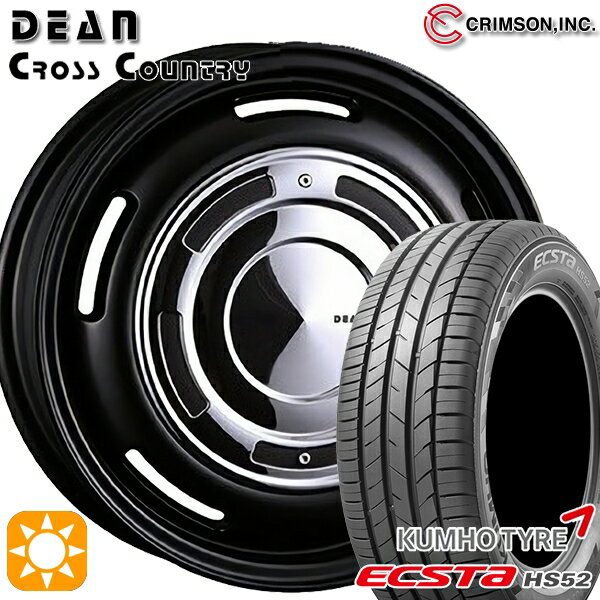 【取付対象】アクア ヤリス 195/50R16 88V XL クムホ エクスタ HS52 クリムソン ディーン クロスカントリー マットブラック 16インチ 6.0J 4H100 サマータイヤホイールセット