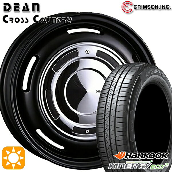 【取付対象】155/65R14 75T ハンコック K435 クリムソン ディーン クロスカントリー マットブラック 14インチ 4.5J 4H100 サマータイヤホイールセット