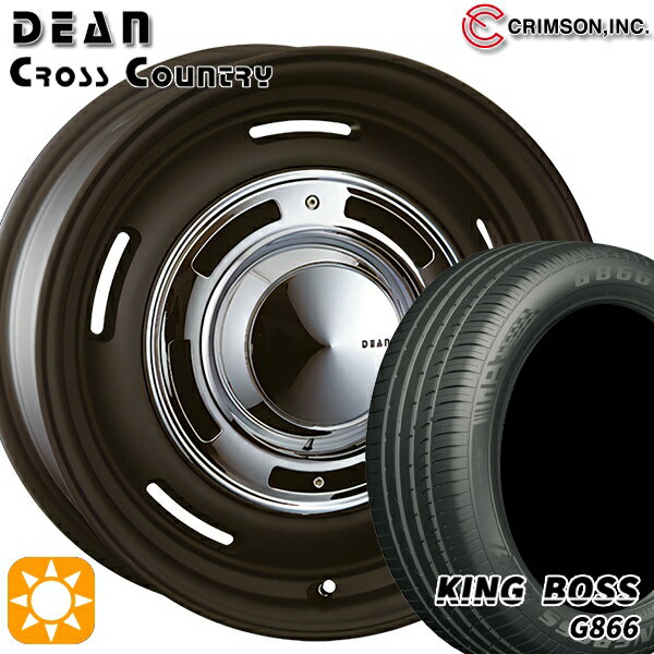 【取付対象】215/55R17 98W XL キングボス G866 クリムソン ディーン クロスカントリー マットブラック 17インチ 7.0J 5H114.3 サマータイヤホイールセット