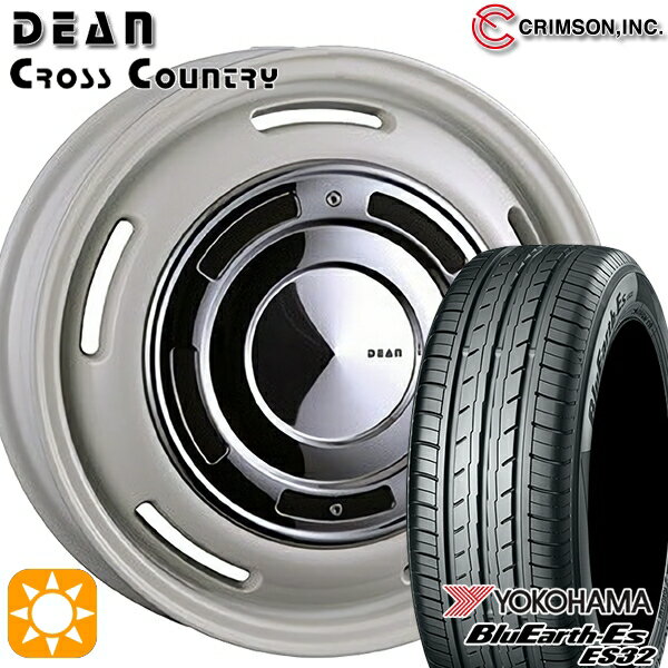 【取付対象】155/55R14 69V ヨコハマ ブルーアース ES32 クリムソン ディーン クロスカントリー ホワイト 14インチ 4.5J 4H100 サマータイヤホイールセット
