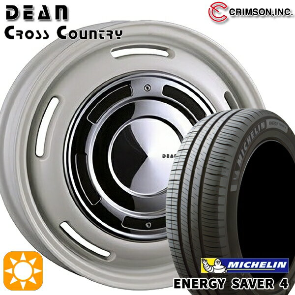 【取付対象】マツダ2 ノート 185/65R15 92H XL ミシュラン エナジーセイバー4 クリムソン ディーン クロスカントリー ホワイト 15インチ 6.0J 4H100 サマータイヤホイールセット