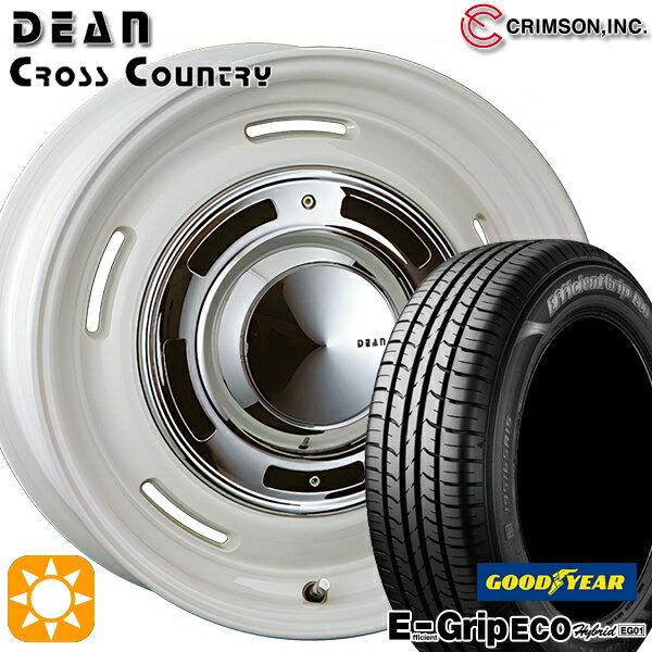 【取付対象】エスティマ ヤリスクロス 215/60R16 95H グッドイヤー エフィシェントグリップ エコ EG01 クリムソン ディーン クロスカントリー ホワイト 16インチ 6.5J 5H114.3 サマータイヤホイールセット