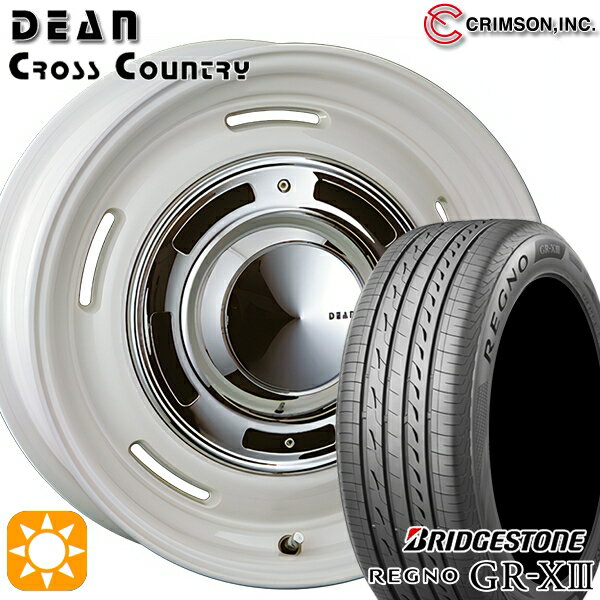 【取付対象】リーフ アクセラ 205/55R16 91V ブリヂストン レグノ GR-X3 クリムソン ディーン クロスカントリー ホワイト 16インチ 6.5J 5H114.3 サマータイヤホイールセット