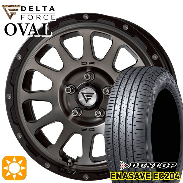 【取付対象】ヴェゼル オデッセイ 215/60R16 95H ダンロップ エナセーブ EC204 デルタフォース オーバル マットスモークポリッシュ 16インチ 7.0J 5H114.3 サマータイヤホイールセット