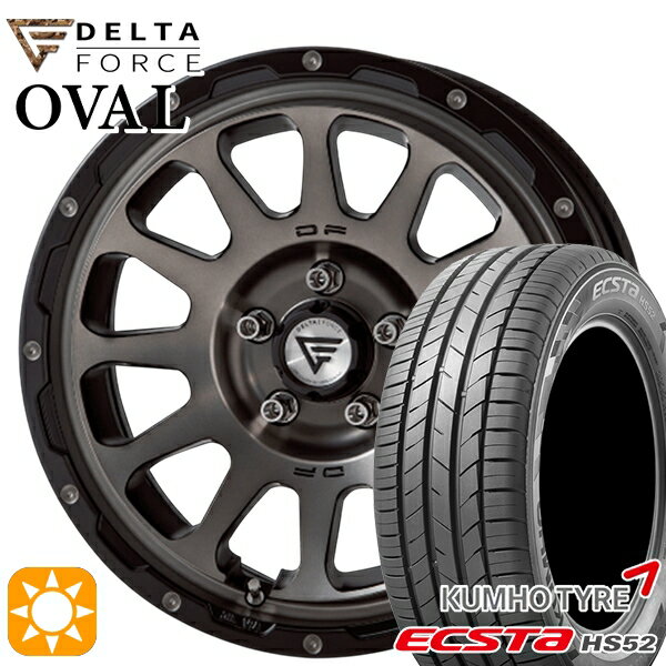 【取付対象】C-HR カローラクロス 215/60R17 100V XL クムホ エクスタ HS52 デルタフォース オーバル マットスモークポリッシュ 17インチ 7.0J 5H114.3 サマータイヤホイールセット