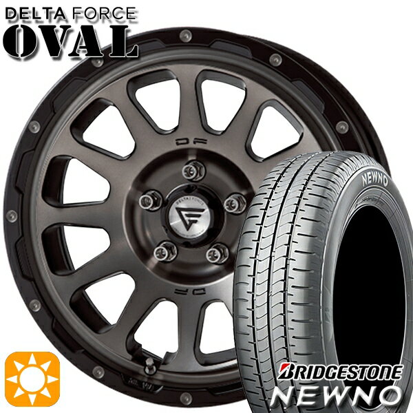 【取付対象】225/60R17 99H ブリヂストン ニューノ デルタフォース オーバル マットスモークポリッシュ 17インチ 7.0J 5H114.3 サマータイヤホイールセット
