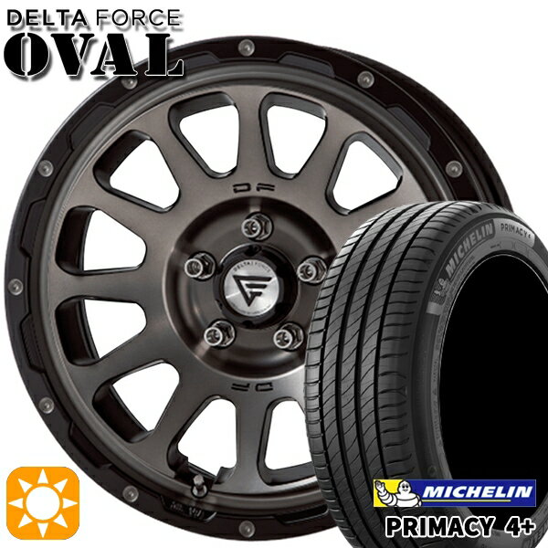 【取付対象】C-HR カローラクロス 215/60R17 96V ミシュラン プライマシー4プラス デルタフォース オーバル マットスモークポリッシュ 17インチ 7.0J 5H114.3 サマータイヤホイールセット