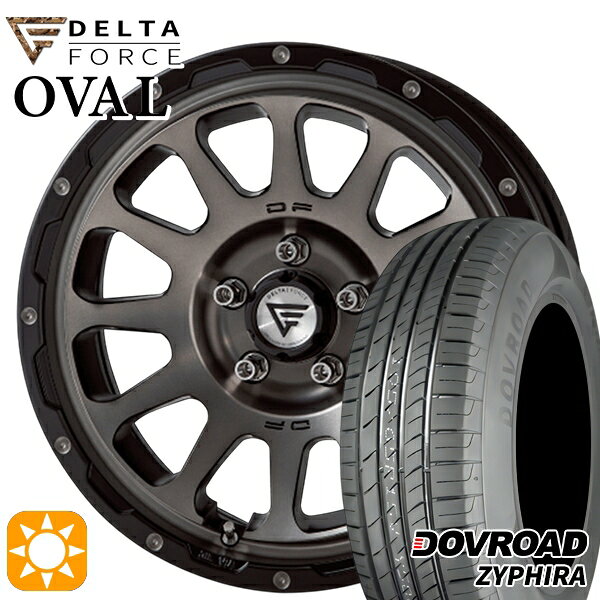 【取付対象】エルグランド クロスロード 215/65R16 98H DOVROAD ザイファイラ デルタフォース オーバル マットスモークポリッシュ 16インチ 7.0J 5H114.3 サマータイヤホイールセット