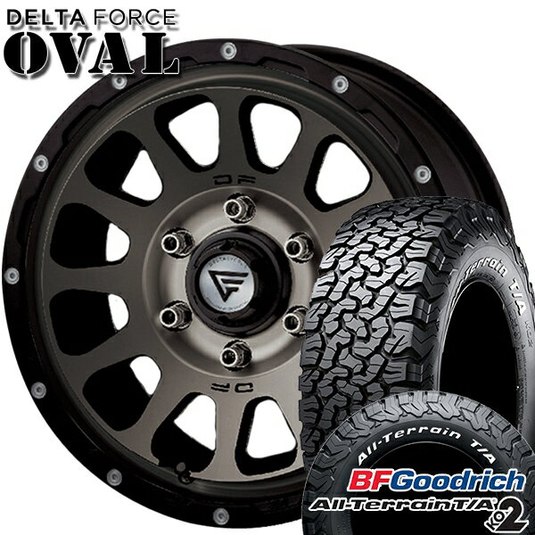 【取付対象】215/70R16 100/97R RWL BFグッドリッチ オールテレーン T/A KO2 デルタフォース オーバル マットスモークポリッシュ 16インチ 7.0J 6H139.7 サマータイヤホイールセット