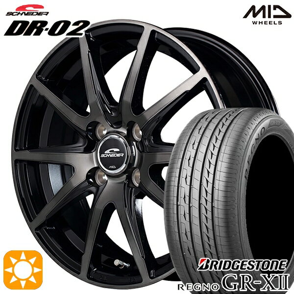 【取付対象】175/65R14 82H ブリヂストン レグノ GRX2 MID シュナイダー DR02 ブラックポリッシュ＋ブラッククリア 14インチ 5.5J 4H100 サマータイヤホイールセット