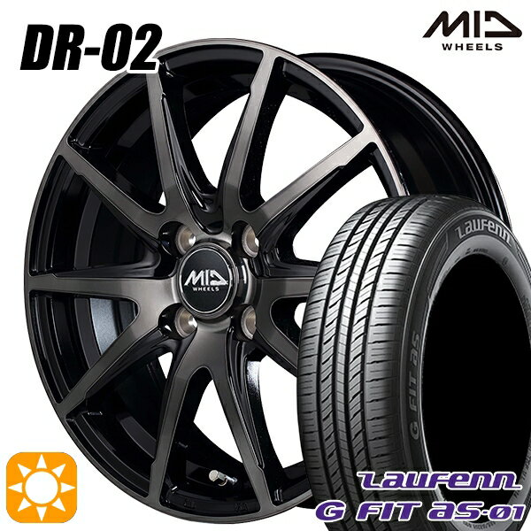 【取付対象】175/65R14 82T ラウフェン G FIT as-01 LH42 MID シュナイダー DR02 ブラックポリッシュ＋ブラッククリア 14インチ 5.5J 4H100 サマータイヤホイールセット