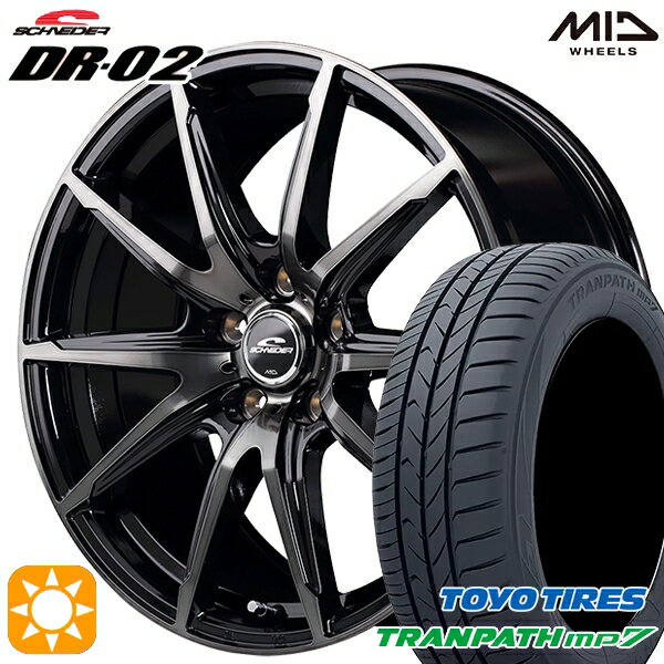 【取付対象】215/60R16 95H トーヨー トランパス mp7 MID シュナイダー DR02 ブラックポリッシュ＋ブラッククリア 16インチ 6.5J 5H114.3 サマータイヤホイールセット