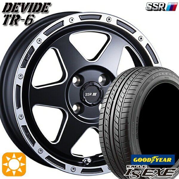 5/15ポイント5倍★195/45R16 84W XL グッドイヤー イーグル LSEXE SSR ディバイド TR6 フラットブラックポリッシュ 16インチ 6.5J 4H100 サマータイヤホイールセット