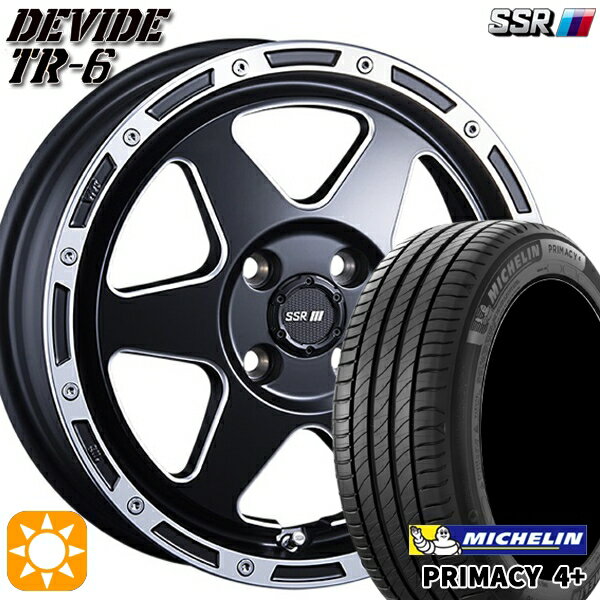 最大2,000円OFFクーポン★195/50R16 88V XL ミシュラン プライマシー4プラス SSR ディバイド TR6 フラットブラックポリッシュ 16インチ 6.5J 4H100 サマータイヤホイールセット