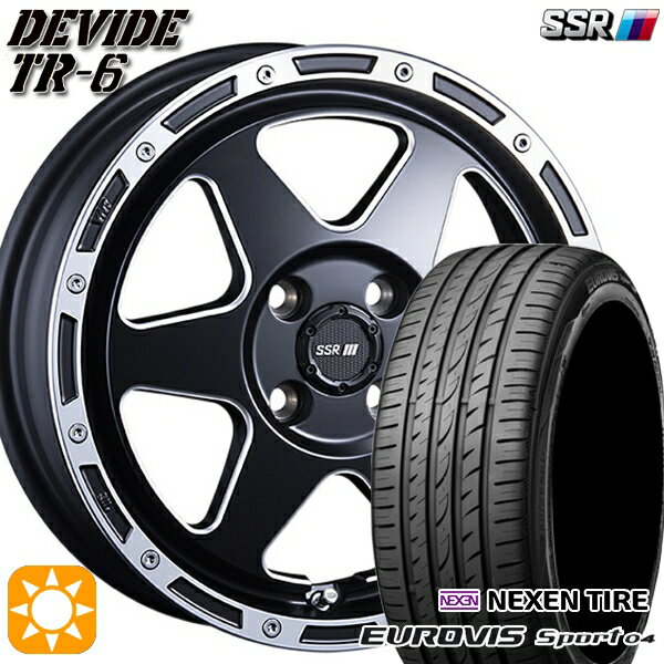 【取付対象】165/60R14 75H ロードストーン ユーロビズ Sport 04 SSR ディバイド TR6 フラットブラックポリッシュ 14インチ 4.5J 4H100 サマータイヤホイールセット