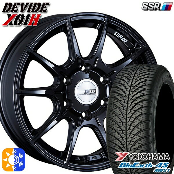 215/60R17 100V ヨコハマ ブルーアース 4S AW21 SSR ディバイド X01H グロスブラック 17インチ 6.5J 6H139.7 オールシーズンタイヤホイールセット