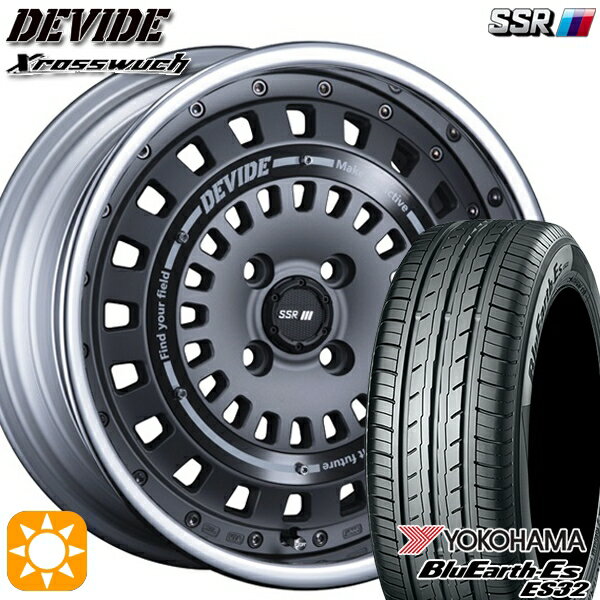 【取付対象】195/50R16 84V ヨコハマ ブルーアース ES32 SSR ディバイド クロスバッハ フラットガンメタル 16インチ 6.0J 4H100 サマータイヤホイールセット