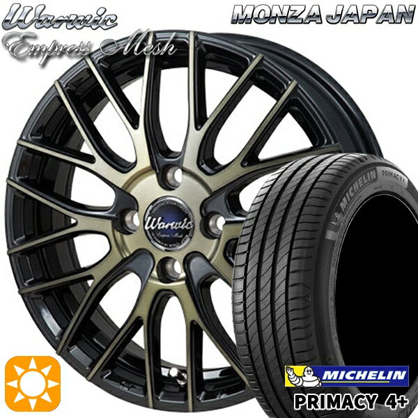 【取付対象】マツダ2 ノート 195/55R16 87V ミシュラン プライマシー4プラス モンツァ ワーウィック エンプレスメッシュ ブラッククリア/ポリッシュ 16インチ 6.0J 4H100 サマータイヤホイールセット