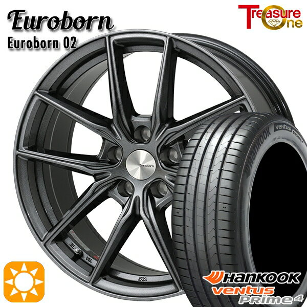 BMW (G26/G30/F39/F48) 225/55R17 101W XL ハンコック veNtus PRime4 K135 トレジャーワン ユーロボーン 02 ガンメタリックブラック 17インチ 7.5J 5H112 サマータイヤホイールセット