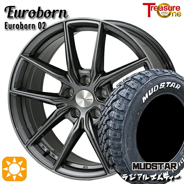 BMW (G20/G21) 205/60R16 96T XL マッドスター ラジアル M/T ホワイトレター トレジャーワン ユーロボーン 02 ガンメタリックブラック 16インチ 6.5J 5H112 サマータイヤホイールセット