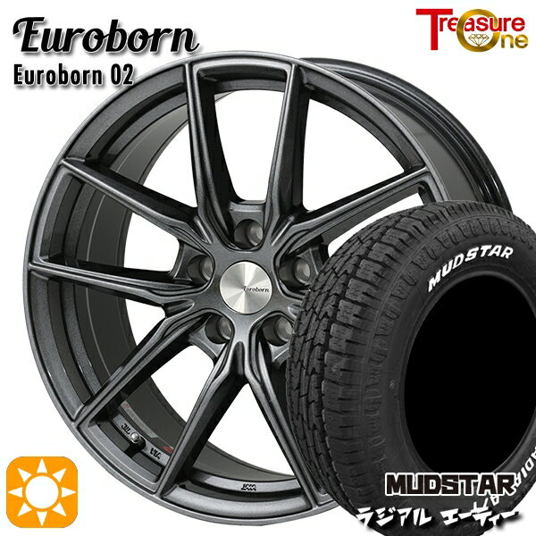 BMW (G20/G21) 205/60R16 96H マッドスター ラジアル A/T ホワイトレター トレジャーワン ユーロボーン 02 ガンメタリックブラック 16インチ 6.5J 5H112 サマータイヤホイールセット