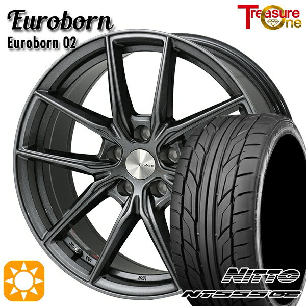 BMW (F30/F31/F32/F36) 225/45R18 95Y XL ニットー NT555 G2 トレジャーワン ユーロボーン 02 ガンメタリックブラック 18インチ 8.0J 5H120 サマータイヤホイールセット