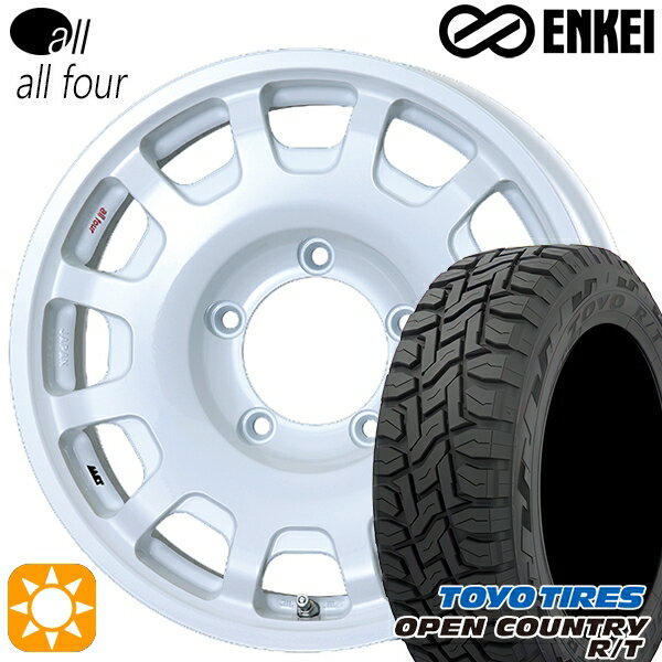 【取付対象】215/70R16 100Q トーヨー オープンカントリー R/T ENKEI オール オールフォー パールホワイト 16インチ 5.5J 5H139.7 サマータイヤホイールセット