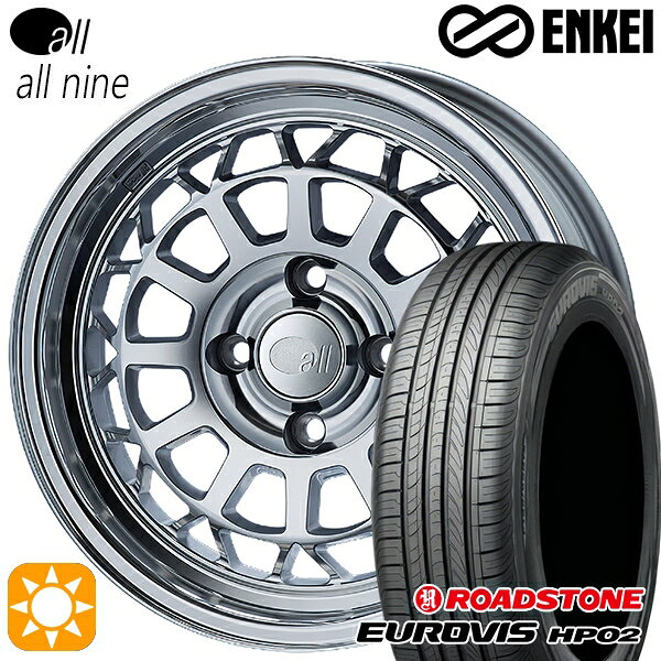 【取付対象】175/65R15 84H ネクセン ロードストーン ユーロビズ HP02 ENKEI オール オールナイン ミラーポリッシュ 15インチ 6.0J 4H100 サマータイヤホイールセット