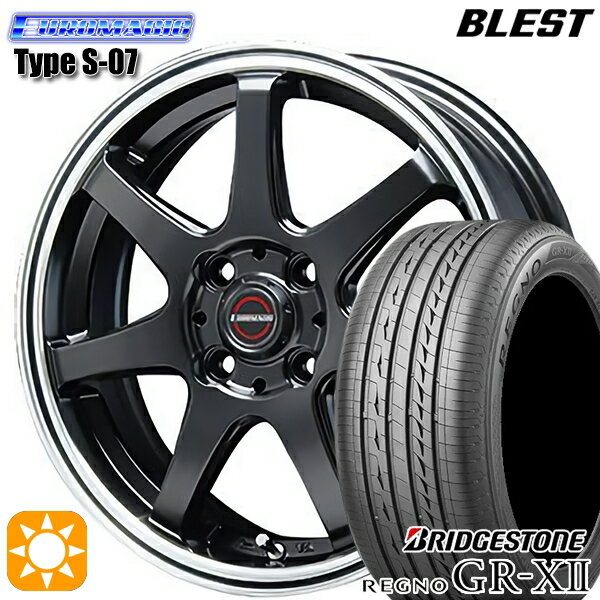 【取付対象】175/65R14 82H ブリヂストン レグノ GRX2 BLEST ユーロマジック タイプS-07 セミグロスブラック 14インチ 5.5J 4H100 サマータイヤホイールセット