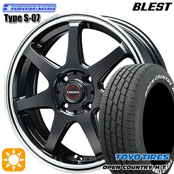 【取付対象】アクア マツダ2 ノート 185/65R15 88H トーヨー オープンカントリー H/T2 WL BLEST ユーロマジック タイプS-07 セミグロスブラック 15インチ 5.5J 4H100 サマータイヤホイールセット