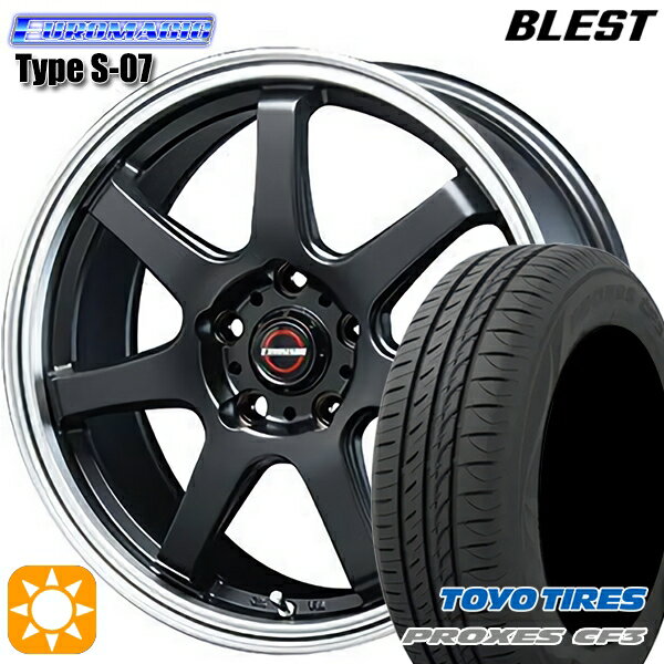 【取付対象】エスクァイア セレナ 195/65R15 91H トーヨー プロクセス CF3 BLEST ユーロマジック タイプS-07 セミグロスブラック 15インチ 6.0J 5H114.3 サマータイヤホイールセット