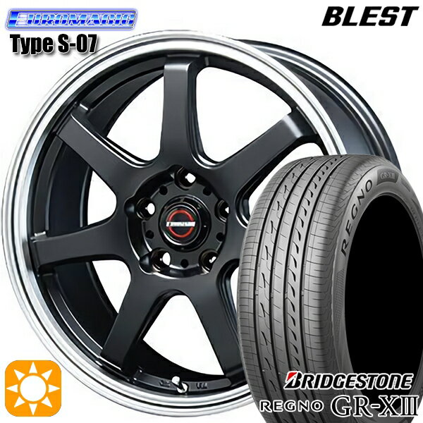 【取付対象】205/65R15 94H ブリヂストン レグノ GR-X3 BLEST ユーロマジック タイプS-07 セミグロスブラック 15インチ 6.0J 5H114.3 サマータイヤホイールセット
