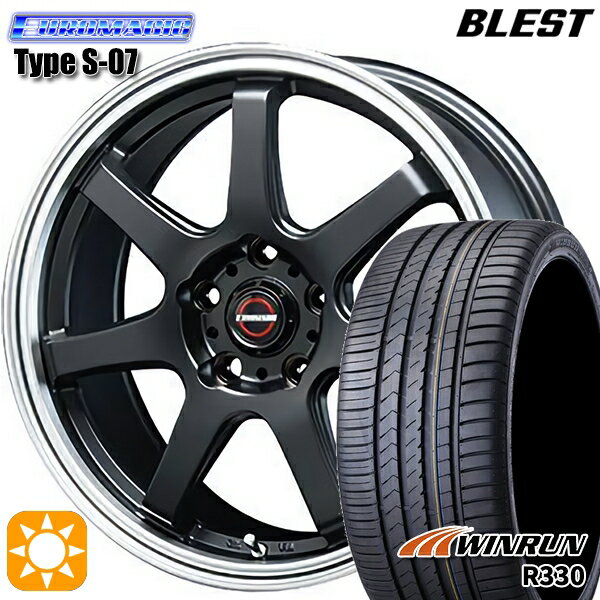 【取付対象】リーフ レヴォーグ 215/50R17 95W XL ウィンラン R330 BLEST ユーロマジック タイプS-07 セミグロスブラック 17インチ 7.5J 5H114.3 サマータイヤホイールセット