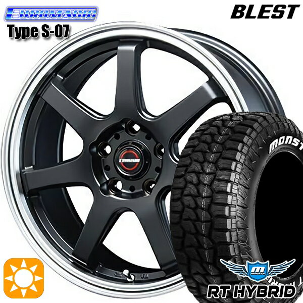 【取付対象】195/65R15 91S RWL モンスタ RTハイブリッド BLEST ユーロマジック タイプS-07 セミグロスブラック 15インチ 6.0J 5H114.3 サマータイヤホイールセット